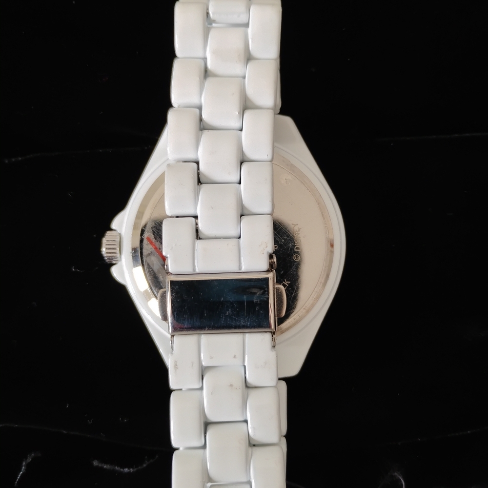 Disney Tinkerbell White w/ Rhinestones Enamel Women's Watch Needs Battery? - Picture 6 of 10